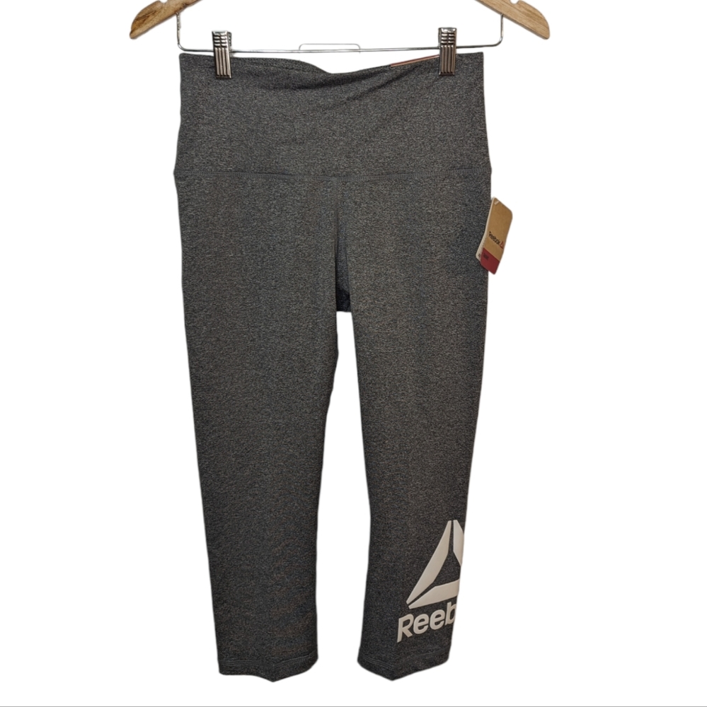 Reebok Women's Skinny Capri Gray High Rise Leggings Size Small